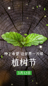 唯美清新植树节竖版海报视频视频