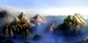 中国大山河云雾背景视频35秒视频