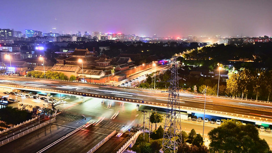 北京雍和宫之夜景延时摄影视频