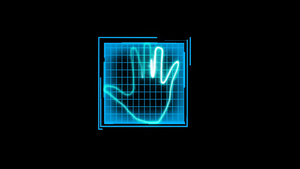 科技方框手掌扫描15秒视频