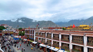 西藏拉萨著名八廓街街景延时视频25秒视频
