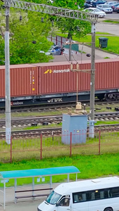 一带一路贸易海外货运火车物流运输视频