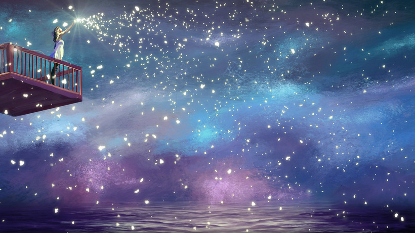 少女粒子素材 4K-资灵