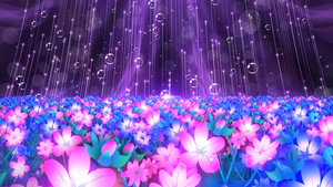 紫色唯美花海动态粒子拖尾上升舞台背景视频30秒视频