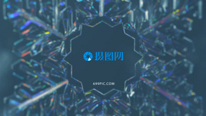 冰冷雪花图案演绎标志庆祝圣诞节快乐LOGO片头AECC2015模板9秒视频