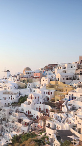 希腊著名海岛圣托里尼岛伊亚小镇日落延时视频欧洲旅游视频