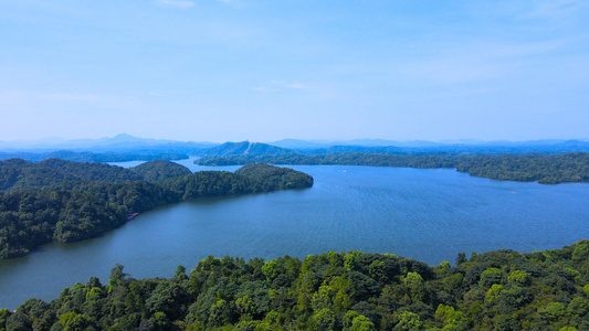 4A风景区仙女湖低空航拍合集4K视频