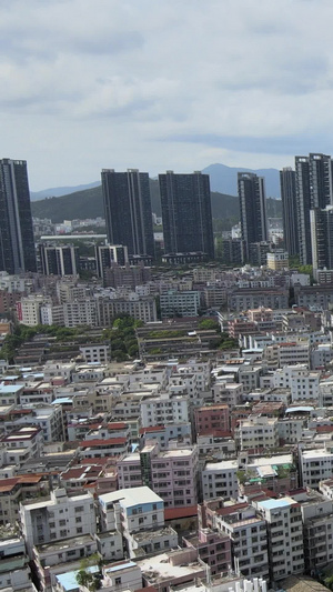 高清航拍深圳白石一坊城中村与繁华都市建筑对比白领租房59秒视频