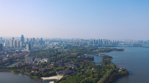 航拍风光城市武汉东湖5A级风景区湖景自然风景4k素材39秒视频