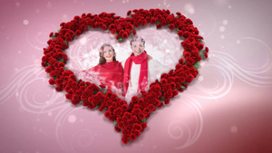 520浪漫玫瑰簇拥着的情人节爱心告白20秒视频
