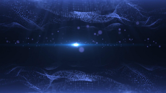 蓝色科技感光效大气粒子波浪动态视频素材视频