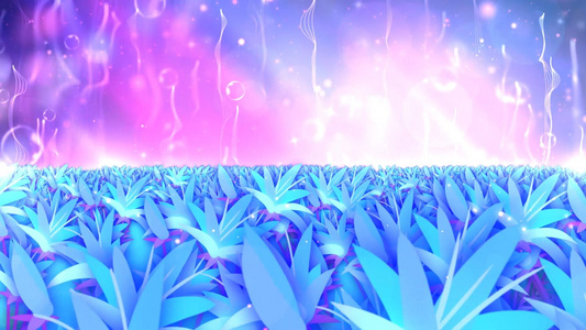 蓝色动态花海粒子光效拖尾动态视频背景视频