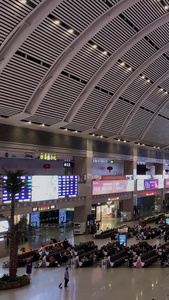 沈阳火车站候车大厅实拍视频交通出行视频