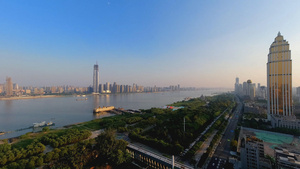 武汉汉口江滩都市延时4K视频20秒视频