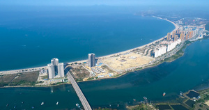 惠州双月湾蓝色海景4K航拍32秒视频