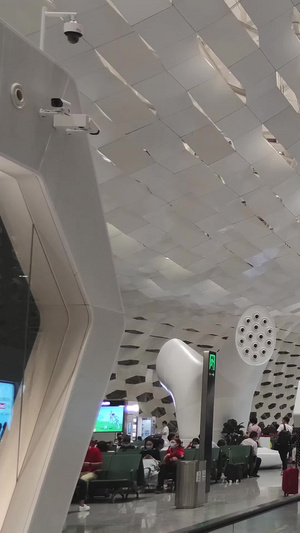 深圳宝安机场内景人群镜头组交通枢纽52秒视频