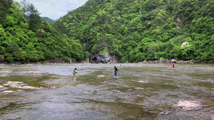 福建5A景区白水洋浅水广场视频合集107秒视频