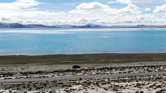 自驾西藏高原湖泊航拍视频视频