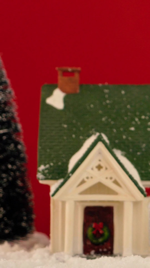 红色的圣诞小屋圣诞视频20秒视频