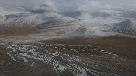 4K航拍可可西里雪山风光视频