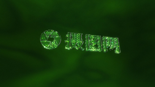 能量电流霓虹三维立体玻璃质感LOGO标志展示视频