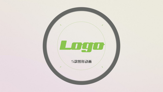 5款扁平图形元素动画logo片头AE模板视频