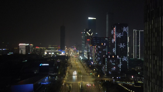 4k航拍南京河西夜景视频