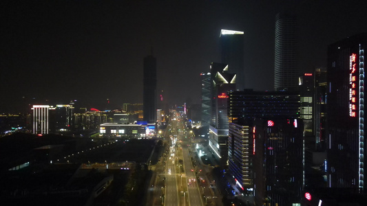 4k航拍南京河西夜景视频