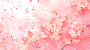 粉色梦幻樱花花海花瓣下落背景视频40秒视频