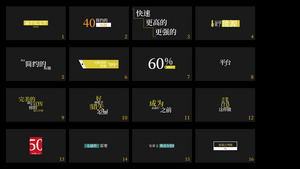 文字模板AECC2017大类文字标题排版动画包AE模板16秒视频