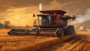 科技农业机械收割小麦41秒视频