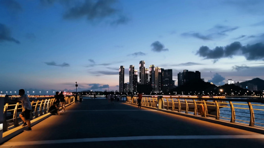 4K海滨城市人物假期海边夜景休闲合集视频