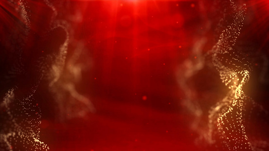 红色粒子舞台背景视频
