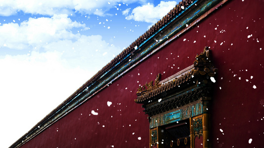 4K唯美的故宫雪景背景视频素材视频