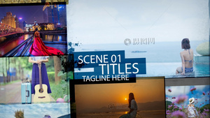 旅游美景展示多图文方格切换AECC2015模板61秒视频