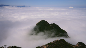 陕西5A旅游景区西岳华山北峰云海4k素材12秒视频