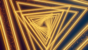 金色唯美粒子三角形状舞台背景41秒视频