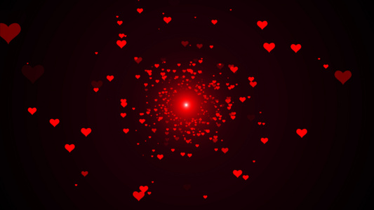 4K红色心形粒子背景视频