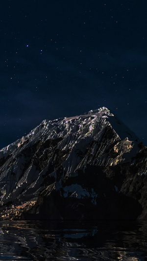 唯美星空山海背景唯美背景10秒视频