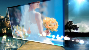 婚礼婚庆玻璃质感电子相册模板PR cc201790秒视频