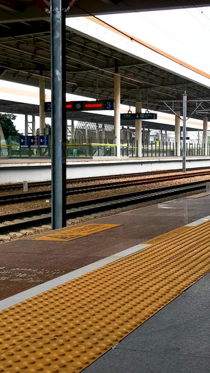 实拍高铁和谐号进站火车站28秒视频