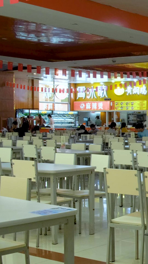 大学餐厅实拍空镜素材大学食堂57秒视频