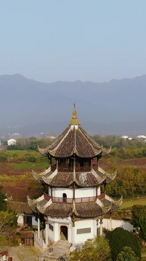 航拍安徽桃花潭风景区文昌阁与天下第一祠堂视频合集旅游景点101秒视频