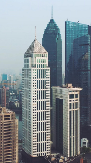 航拍武汉城市金融街CBD商务区地标建筑群城市宣传片35秒视频