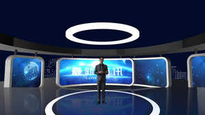E3D虚拟演播厅视频素材15秒视频