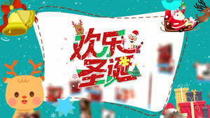 简洁唯美卡通圣诞节节日相册展示AE模板65秒视频