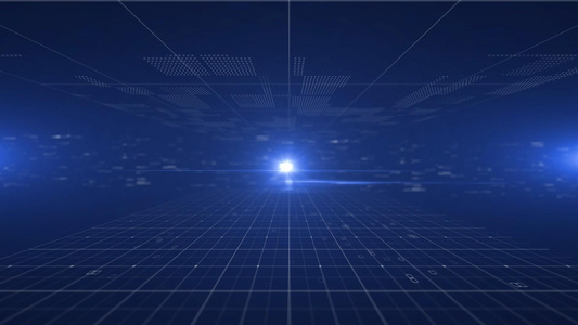 蓝色科技数据视频背景素材视频