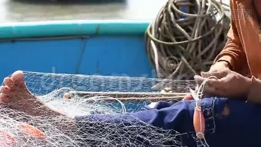 旅游越南。 渔业视频