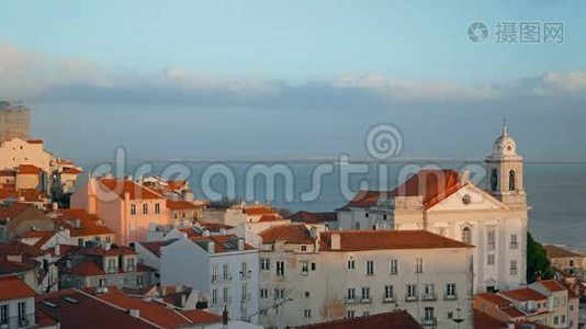 里斯本全景。 延时4k.. 里斯本是葡萄牙的首都和最大的城市。 里斯本是欧洲大陆`视频