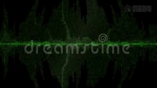 数字波形绿色背景v11视频